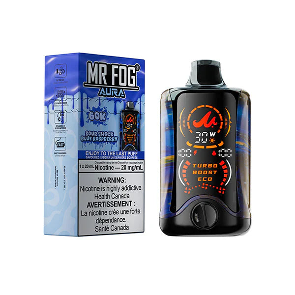 Mr. Fog Aura 60K Disposable - Sour Shock Blue Raspberry 20mg