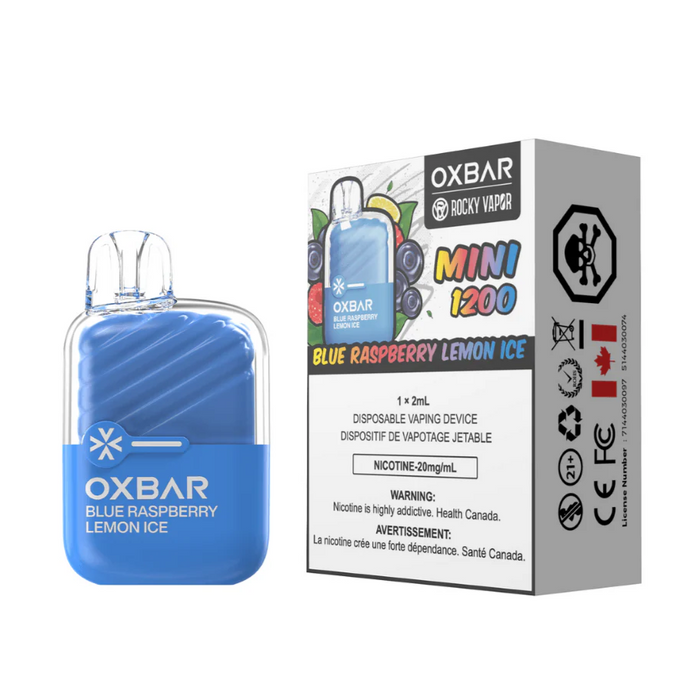 Rocky Vapor OXBAR Mini 1200 Disposable - Blue Raspberry Lemon Ice 20mg