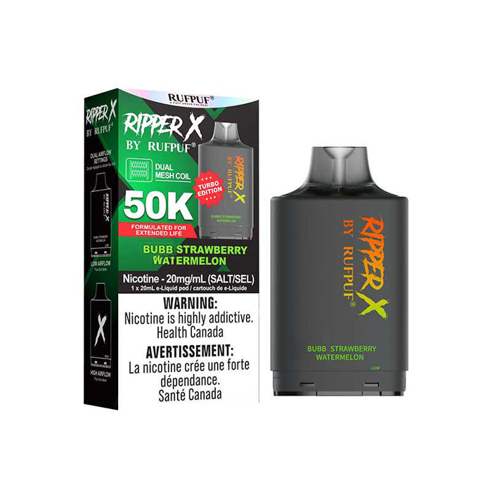 RIPPER X by RUFPUF 50K Pod - Bubb Strawberry Watermelon 20mg