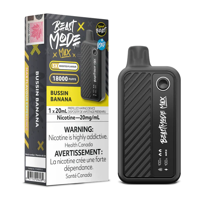 Flavour Beast Beast Mode Max 18K Disposable - Bussin Banana Iced 20mg