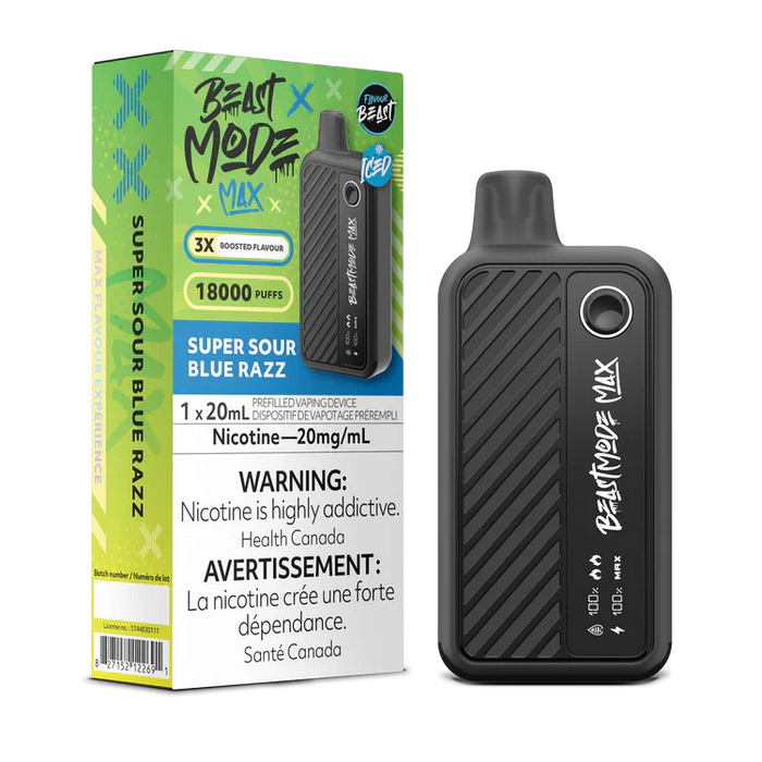 Flavour Beast Beast Mode Max 18K Disposable - Super Sour Blue Razz 20mg