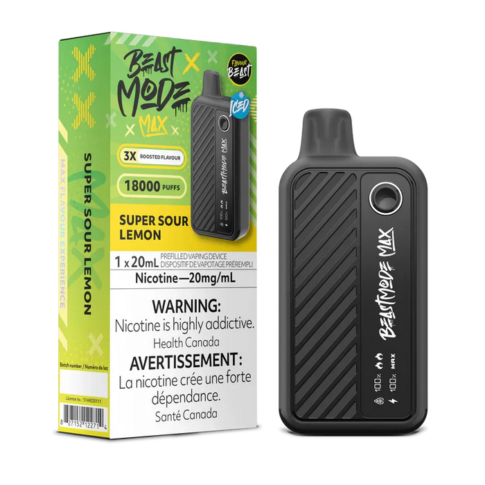 Flavour Beast Beast Mode Max 18K Disposable - Super Sour Lemon 20mg