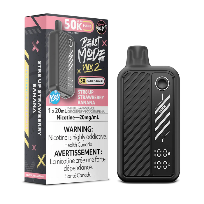 Flavour Beast Beast Mode Max 2 Disposable - STR8 Up Strawberry Banana 20mg