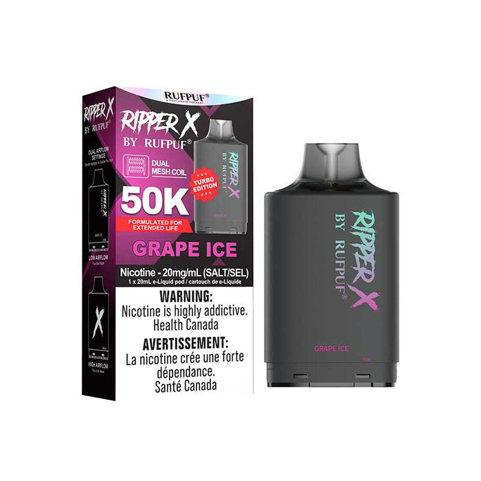 RIPPER X by RUFPUF 50K Pod - Grape Ice 20mg