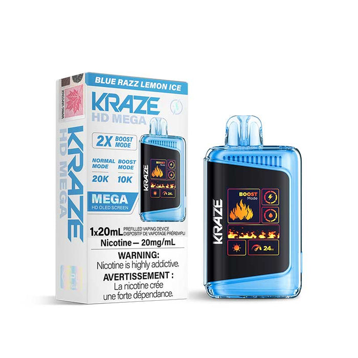 Kraze HD Mega Disposable - Blue Razz Lemon Ice 20mg