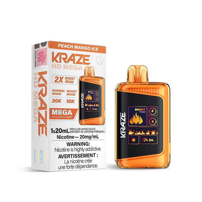 Kraze HD Mega Disposable - Peach Mango Ice 20mg