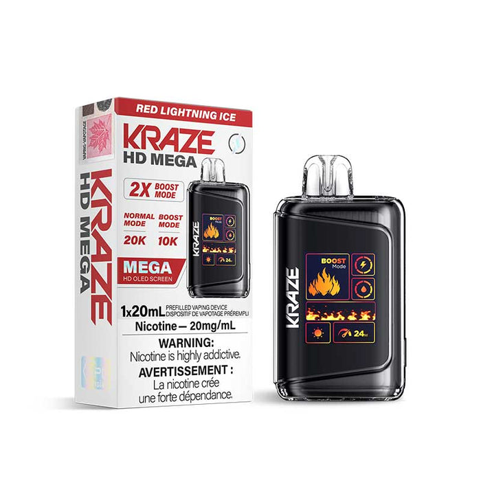 Kraze HD Mega Disposable - Red Lightning Ice 20mg