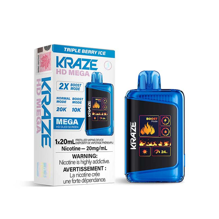 Kraze HD Mega Disposable - Triple Berry Ice 20mg