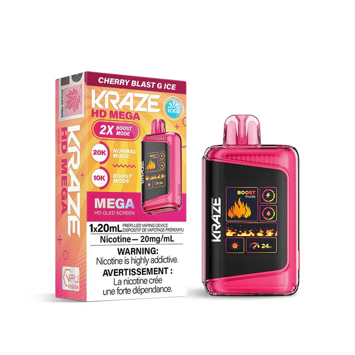 Kraze HD Mega Disposable - Cherry Blast Ice 20mg
