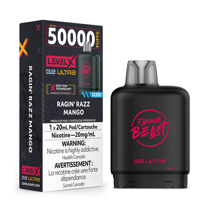 Level X Flavour Beast G2 Ultra - Ragin' Razz Mango Iced 20mg