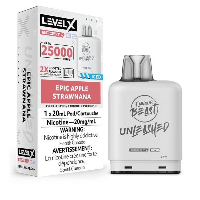 Level X Flavour Beast Unleashed Boost G2 - Epic Apple Strawnana 20mg