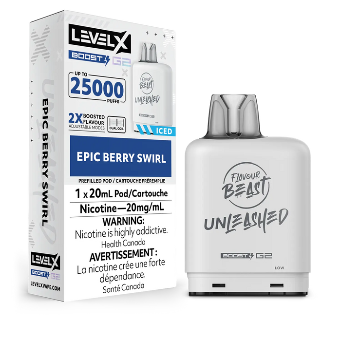 Level X Flavour Beast Unleashed Boost G2 - Epic Berry Swirl 20mg