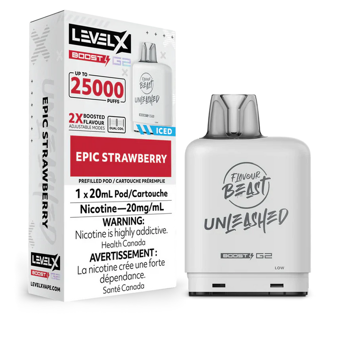 Level X Flavour Beast Unleashed Boost G2 - Epic Strawberry 20mg