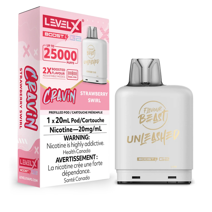 Level X Flavour Beast Unleashed Boost G2 - Epic Strawberry Swirl 20mg