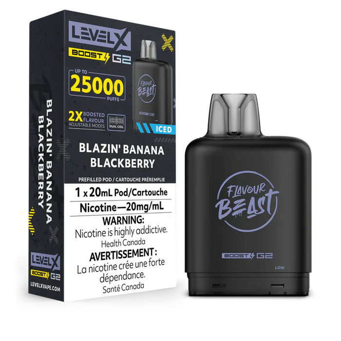 Level X Flavour Beast Boost G2 - Blazin' Banana Blackberry 20mg