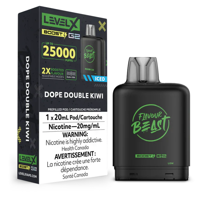 Level X Flavour Beast Boost G2 - Dope Double Kiwi 20mg