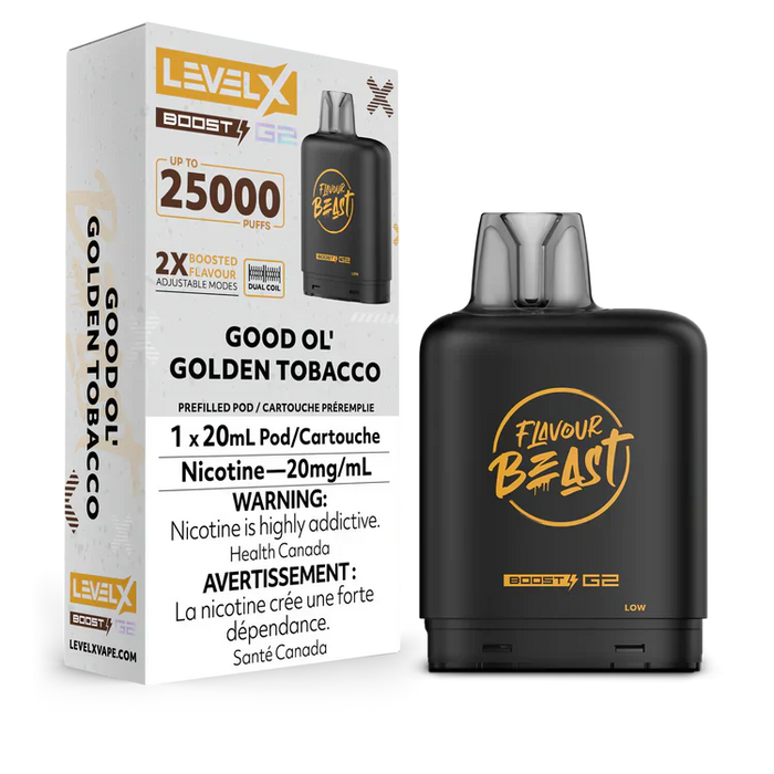 Level X Flavour Beast Boost G2 - Good Ol' Golden Tobacco 20mg