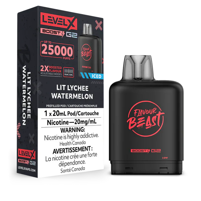 Level X Flavour Beast Boost G2 - Lit Lychee Watermelon 20mg