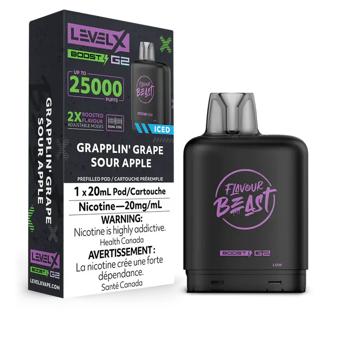 Level X Flavour Beast Boost G2 - Grapplin' Grape Sour Apple 20mg