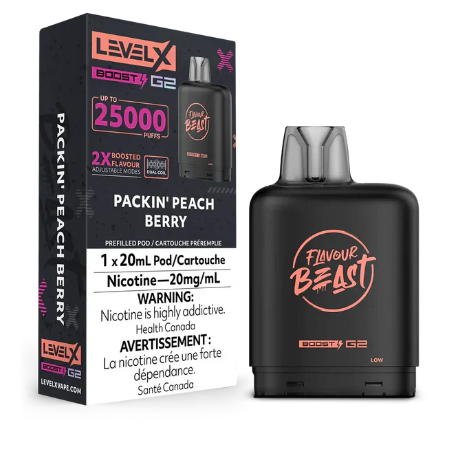Level X Flavour Beast Boost G2 - Packin' Peach Berry 20mg