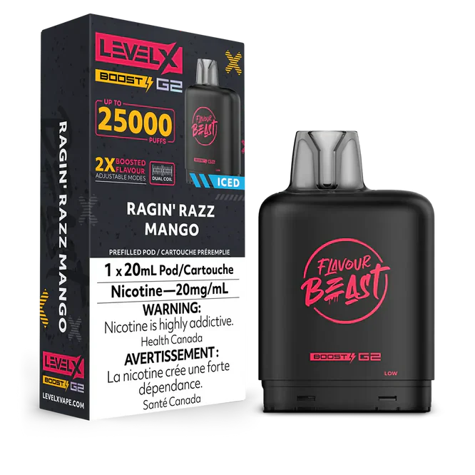 Level X Flavour Beast Boost G2 - Ragin' Razz Mango 20mg