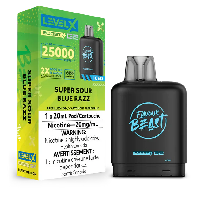 Level X Flavour Beast Boost G2 - Super Sour Blue Razz 20mg
