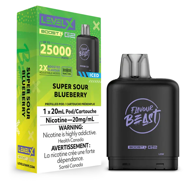 Level X Flavour Beast Boost G2 - Super Sour Blueberry 20mg
