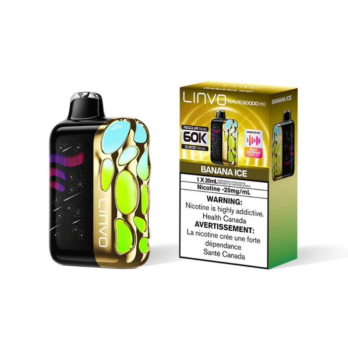 Linvo Rave 60K Pro Disposable - Banana Ice 20mg