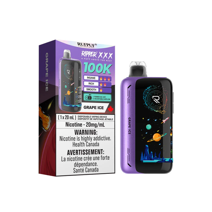 RIPPER XXX 100K Disposable - Grape Ice 20mg
