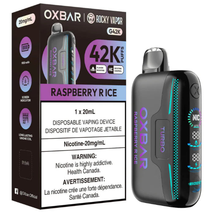 Rocky Vapor OXBAR G42K Disposable - Raspberry R Ice 20mg