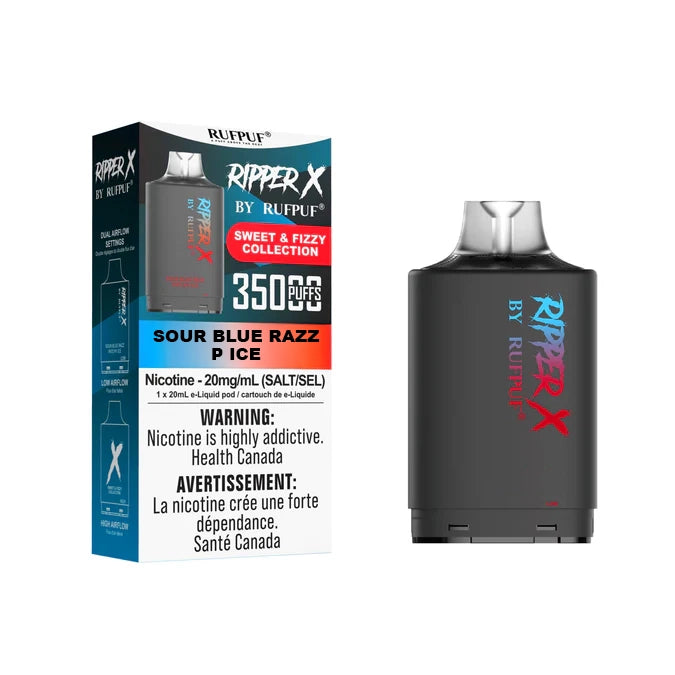 RIPPER X by RUFPUF 35K Pod - Sour Blue Razz P Ice 20mg