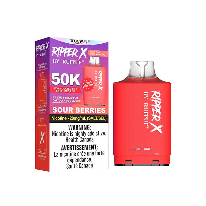 RIPPER X by RUFPUF 50K Pod - Sour Berries 20mg