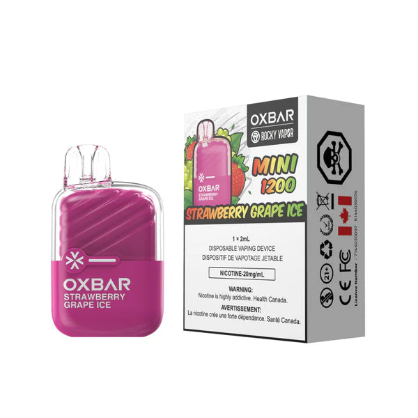 Rocky Vapor OXBAR Mini 1200 Disposable - Strawberry Grape Ice 20mg
