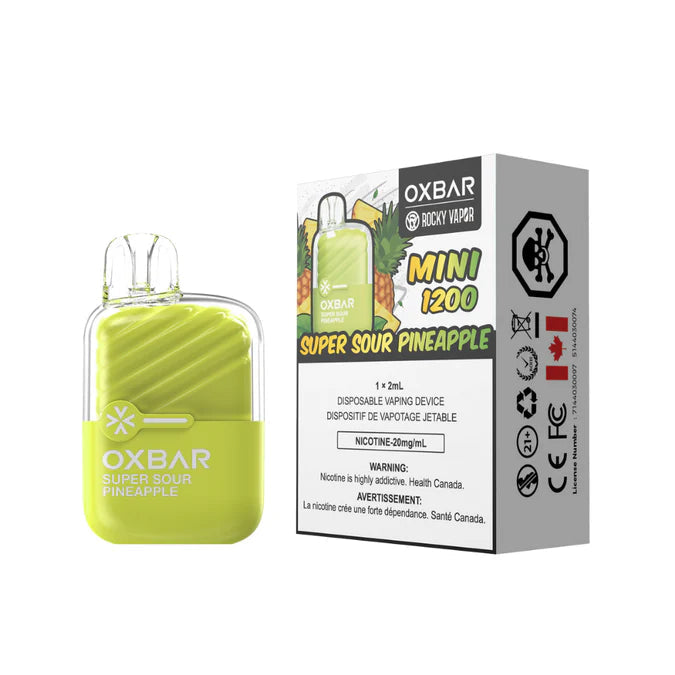 Rocky Vapor OXBAR Mini 1200 Disposable - Super Sour Pineapple 20mg