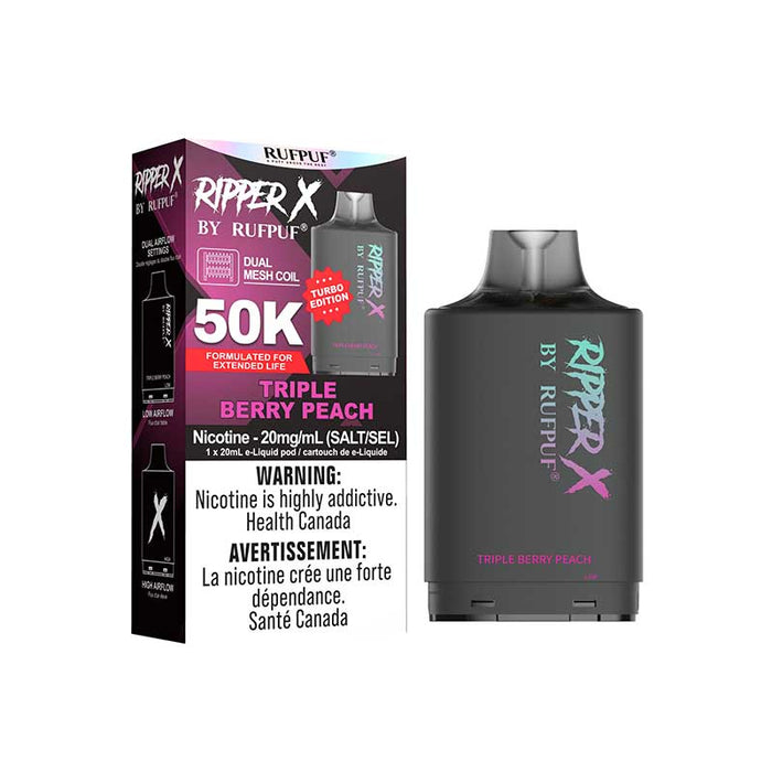 RIPPER X by RUFPUF 50K Pod - Triple Berry Peach 20mg