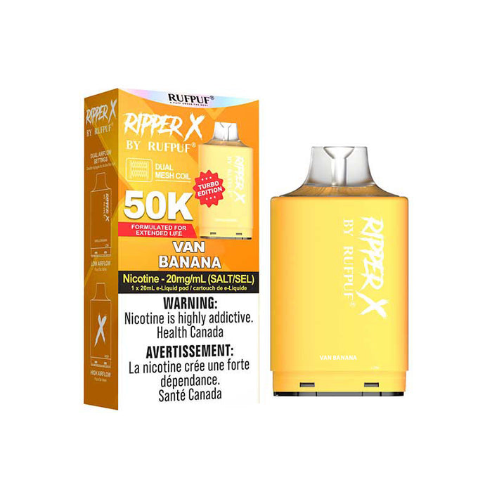 RIPPER X by RUFPUF 50K Pod - Van Banana 20mg