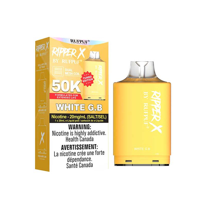 RIPPER X by RUFPUF 50K Pod - White G.B. 20mg