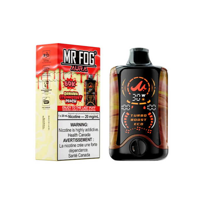 Mr. Fog Aura 60K Disposable - Banana Strawberry Peach 20mg