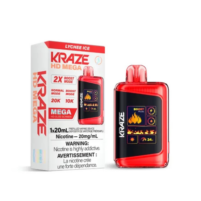 Kraze HD Mega Disposable - Lychee Ice 20mg