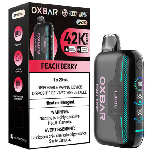 Rocky Vapor OXBAR G42K Disposable - Peach Berry 20mg