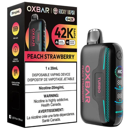 Rocky Vapor OXBAR G42K Disposable - Peach Strawberry 20mg