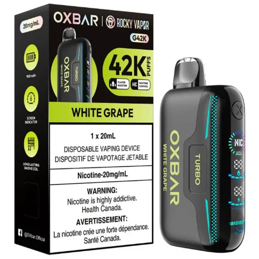 Rocky Vapor OXBAR G42K Disposable - White Grape 20mg