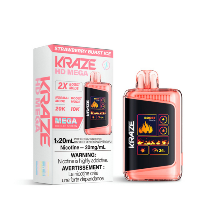 Kraze HD Mega Disposable - Strawberry Burst Ice 20mg