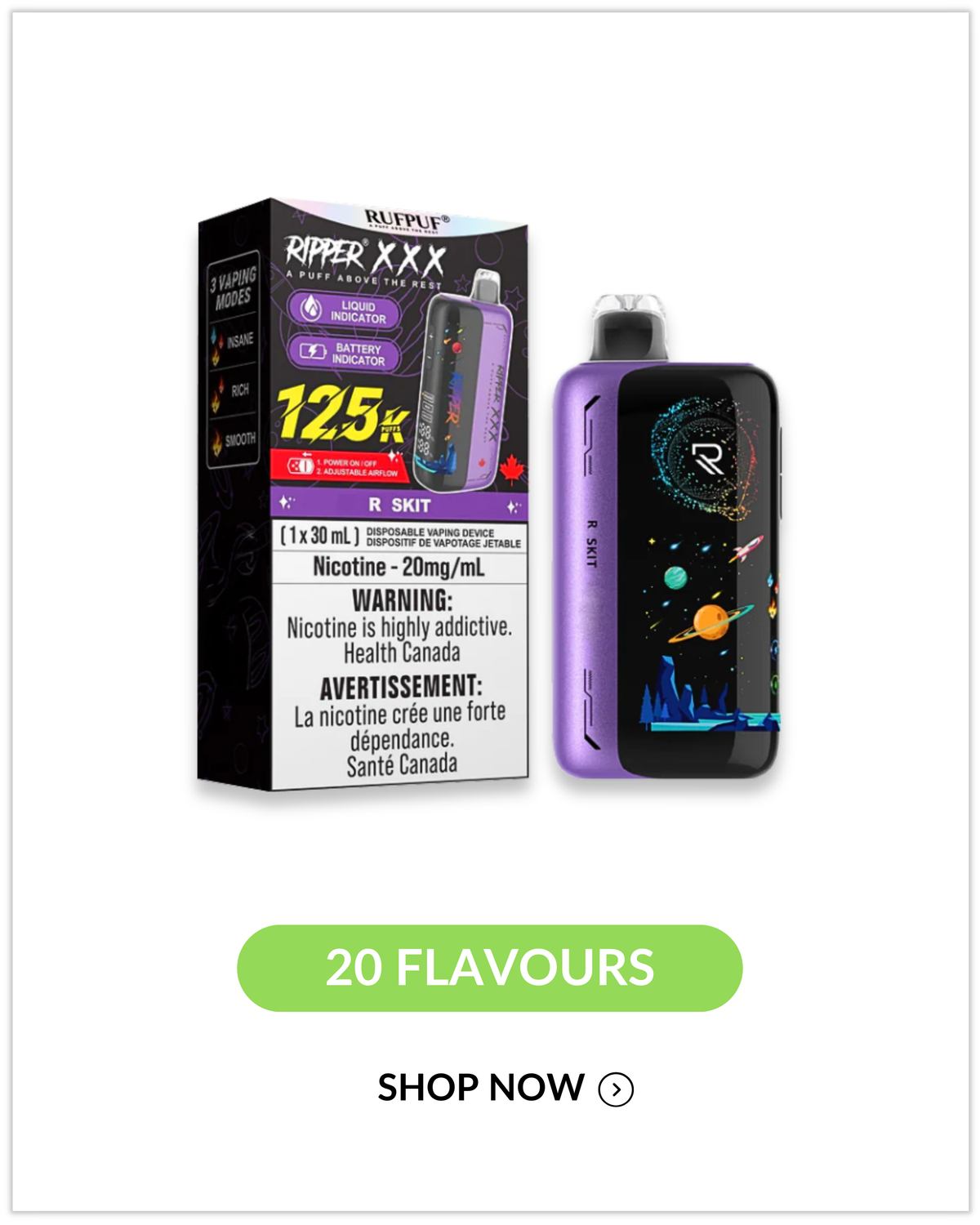 RIPPER XXX 125K Disposable Vapes | Fat Panda Manitoba