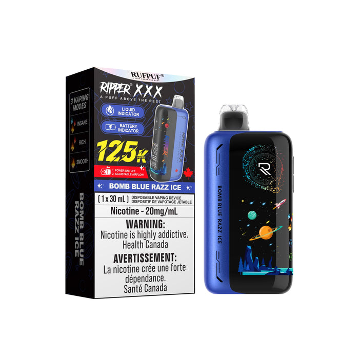 Ripper XXX 125K Disposable - Bomb Blue Razz Ice 20mg