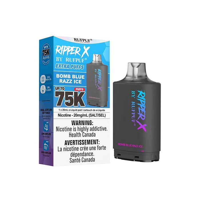 RIPPER X by RUFPUF 75K Pod - Bomb Blue Razz Ice 20mg