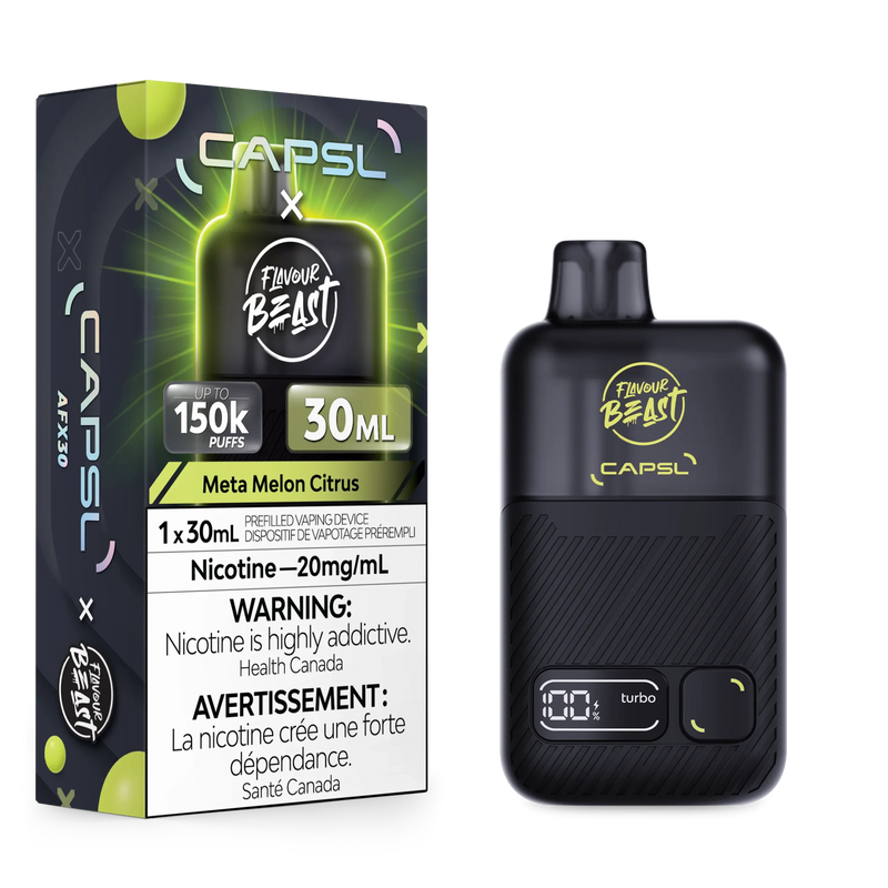CAPSL AFX30 150K Disposable - Meta Melon Citrus Iced 20mg