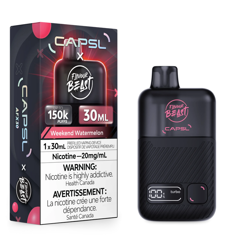 CAPSL AFX30 150K Disposable - Weekend Watermelon Iced 20mg