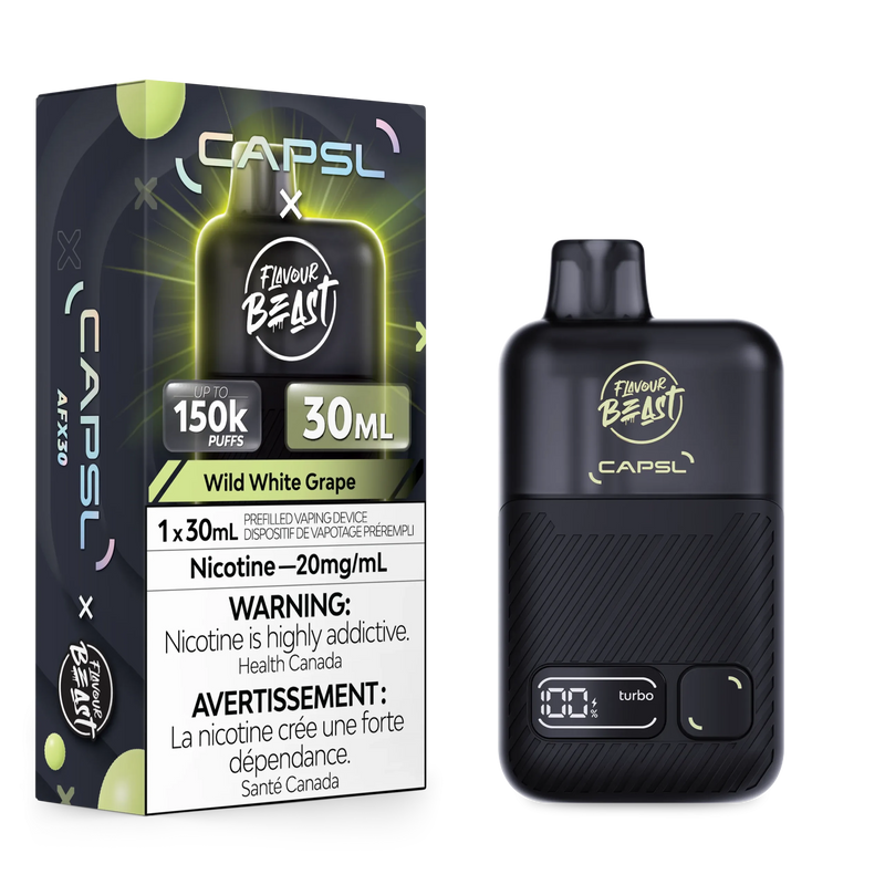 CAPSL AFX30 150K Disposable - Wild White Grape Iced 20mg