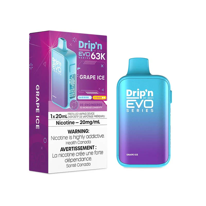 Drip'n by ENVI EVO Series 63K Disposable - Grape Ice 20mg